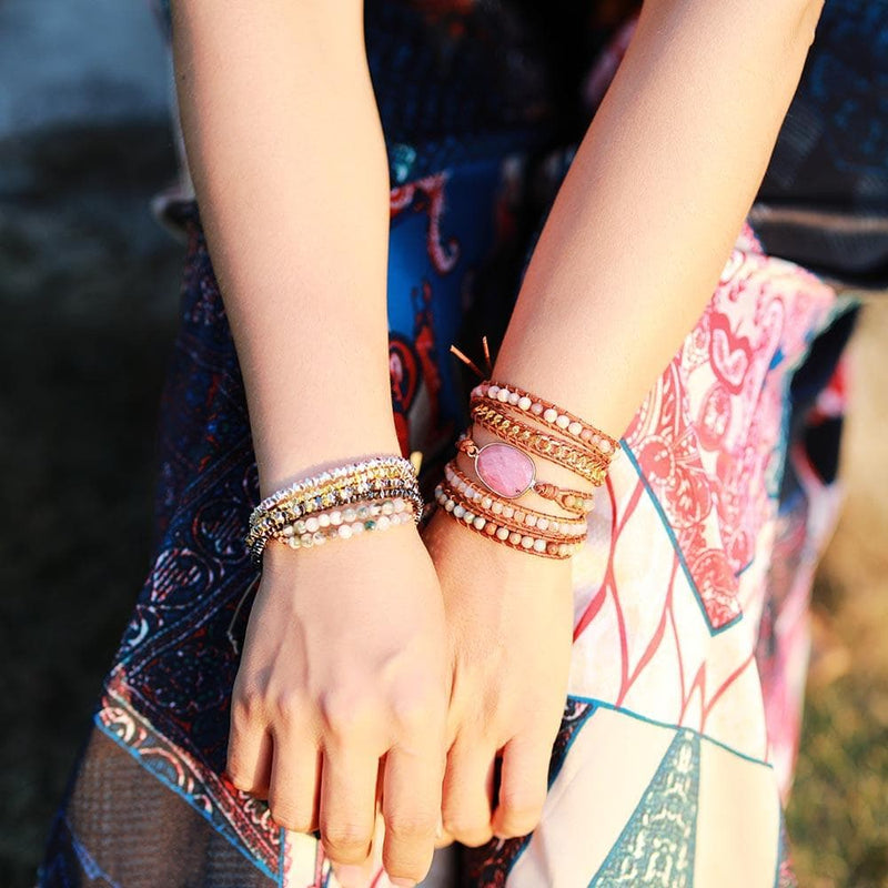 Buy Ayesha Pink & Silver Toned Wrap Bracelet - Bracelet for Women 1082250 |  Myntra